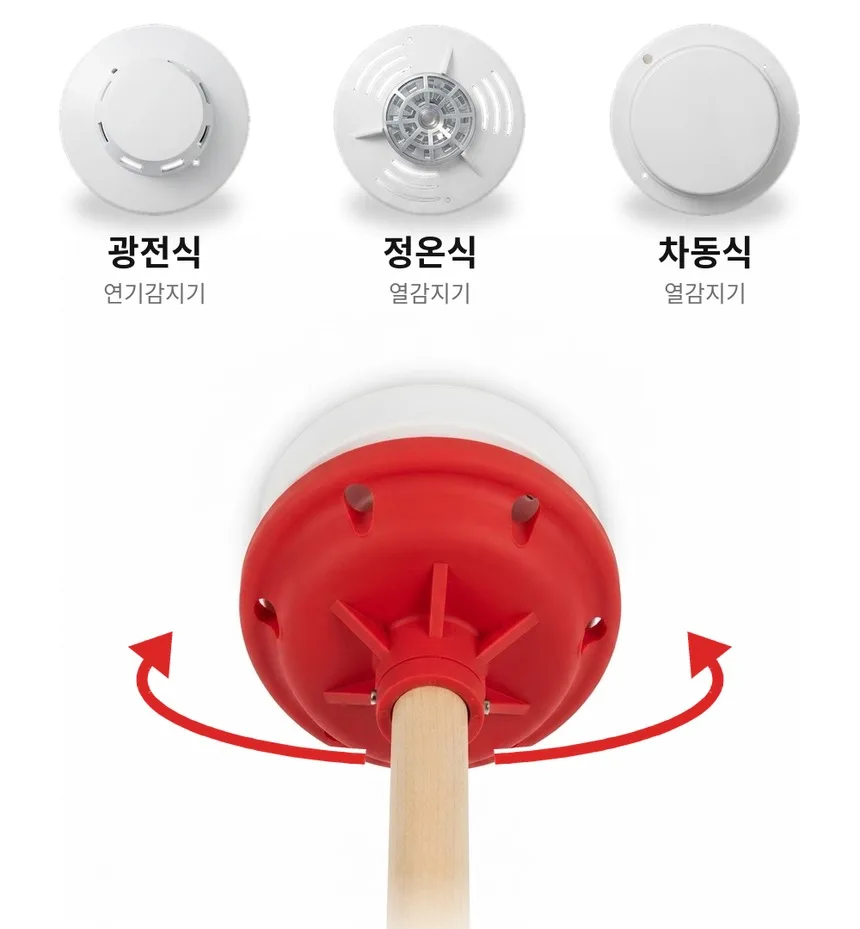 차동식·정온식·광전식 감지기를 같은 헤드로 감싸는 모습